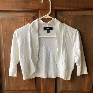 Cropped white cardigan